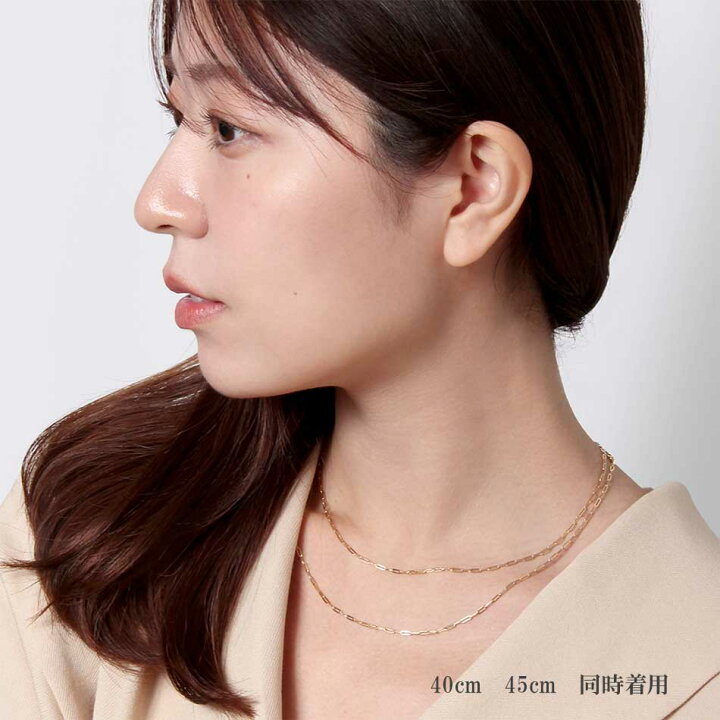 楽天市場】クリップチェーン ネックレス 18金 チェーン だけ 40cm 45cm 