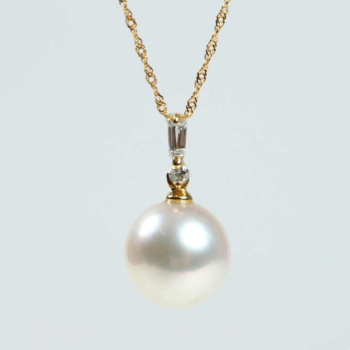楽天市場】真珠 ペンダント ネックレス パール 8mm ダイヤ 0.06ct 