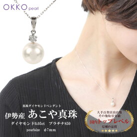 ネックレス 真珠 パール 一粒 7mm ペンダント 金属アレルギー対応 プラチナ あこや真珠 本真珠 ダイヤモンド ダイヤ 0.05ct レディース 結婚式 冠婚葬祭 天然ダイヤモンド 誕生日 ギフト プレゼント