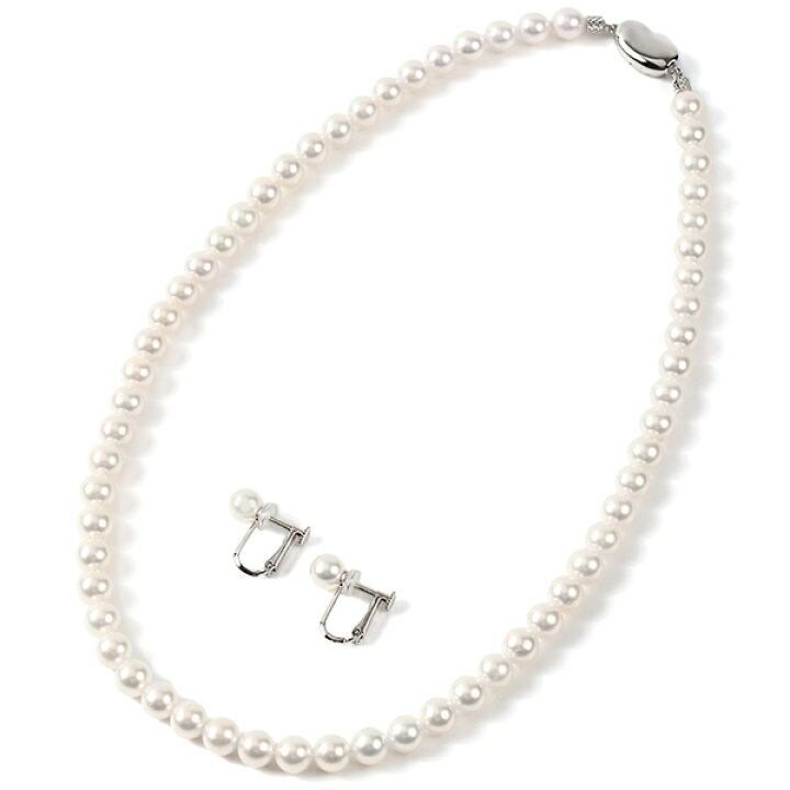 楽天市場】パール ネックレス ピアス セット あこや真珠 イヤリング  