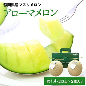 ギフト 静岡県温室 アローマメロン マスクメロン 白級 大玉 約1.4キ以上 2玉 化粧箱入り 贈答品 お供え プレゼント フルーツ ご進物 送料無料 果物 フルーツ くだもの ギフト 母の日お歳暮