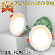 【楽天1位4冠／2年保証特典】ダウンライト照明 75φ 100φ 125φ 150φ 天井埋込型 シンプル おしゃれ 拡…