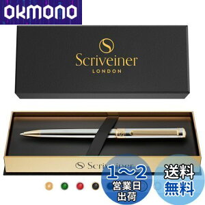 yzScriveiner {[y ō 24dグ V~bg tB ō̃{[yMtgZbg j rWlX}  ItBXɍœK (Vo[N[) Silver Chrome Ballpoint Pen