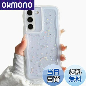 【送料無料】QLTYPRI Galaxy S22 ケース クリア TPU カバー ウェーブ おしゃれ 韓国 可愛い ウェーブ グリッター 透明 薄型 軽量 耐衝撃 滑り止め (SC-51C / SCG13) スマホケース ワイヤレス充電対応 ス