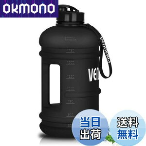 【送料無料】VENNERLI ハーフガロンウォーターボトル 2.2L Lサイズ スポーツウォーターボトル ハンドル付き 72オンス BPAフリー 再利用可能 プラスチックウォータージャグ 漏れ防止 ハイドロボ