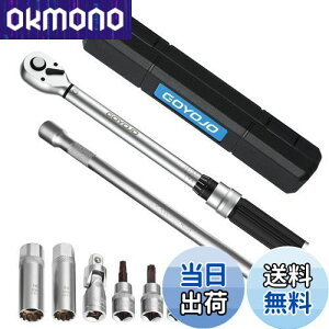 【送料無料】GOYOJO トルクレンチ プレセット型 磁気薄型スパークプラグ 8点セット 差込角(3/8インチ) 10-60N.m 両回転対応 トルク精度 ±3% 自動車用、自電車、オートバイ、機械の整備 タイヤ交