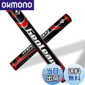 【送料無料】Geoleap パターグリップ-ソフトポリウレタン素材 ラウンド型 軽量ゴルフグリップ 4色 2サイズオプション (黒赤, ミディアムサイズ(3.0))