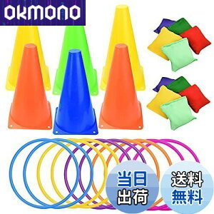 【送料無料】輪投げ みんなで遊べる 屋内 屋外 レクリエーション ゲーム カラーコーン ミニクッション 26点セット