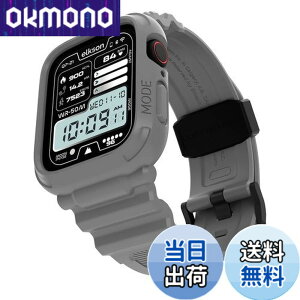�y���������z[elkson] �A�b�v���E�H�b�` �o���h Apple Watch 45mm 44mm �o���p�[�P�[�X�t�� ���ȃ����Y�o���h Apple Watch SE iWatch Series 9 8 7 6 5 4�p, Quattro Pro Series �X�|�[�c�~���^���[�ی�P�[�X �v���e
