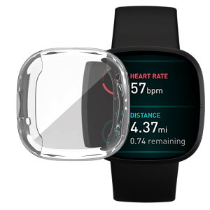 yzFitbit Versa 3 P[X Fitbit Sense \tgP[XyELMKzSʕی ϏՌ ߗ _炩 EȒP TPU EIb` یP[X ^ Jo[ tBbgrbg Versa3 / Sense op[ Ή