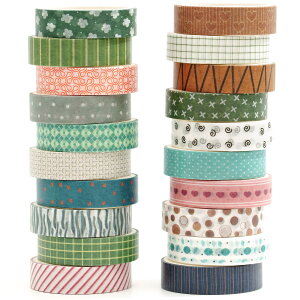 【送料無料】YUBBAEX 20巻 基本パターン マスキングテープ セット 創造的和紙テープ アート/DIYクラフト/バレットジャーナル用品/プランナー/スクラップブック/カード/ギフトラッピングに