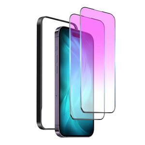 【送料無料】【2枚入り/ブルーライトカット】 iPhone 14 Promax 強化ガラスフィルム 用 6.7インチ対応 液晶画面全面保護 フィルム 目の疲れを軽減 滑らかなタッチ操作 気泡ゼロ 耐衝撃性 指紋防