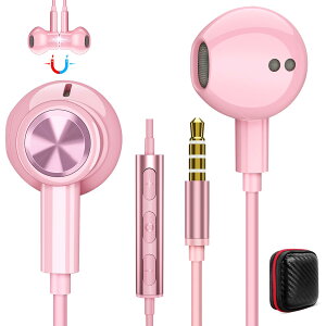 【送料無料】【新登場】イヤホン 有線 マイク付き 3.5mmジャック 磁気 対応AQUOS sense8/7 wish2 対応Redmi 12C 対応OPPO Reno9A リモコン付き 通話対応 イヤフォン パソコン PC 用 テレワーク対応iphone 6s/SE