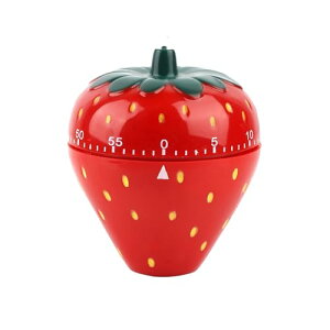 【送料無料】Nricrlus キッチンタイマー 60分計 料理用タイマー いちご型 電池不要 メカニカルタイマー タイムタイマー 時間管理 防水 操作簡単 勉強 学習用 料理用 家庭用 おしゃれ