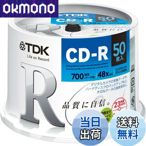 �y���������zTDK �f�[�^�pCD-R 700MB 48�{���Ή� �z���C�g���C�h�v�����^�u�� 50���X�s���h�� CD-R80PWDX50PE