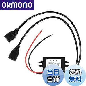 【送料無料】変換 usbポート 増設 車 12v usb USB電源アダプタ デュアル モジュール 降圧レギュレータ カーコンバータ 黒