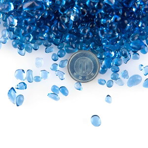 【送料無料】Charmoon アクアリウム 水槽 飾り石 4-7mm 500g カラフル 彩り ガラス クリスタル 底砂 砂利 DIY 園芸 (ブルー)