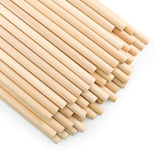 【送料無料】Enkrio 木製スティック 丸 木の棒 長さ30cm 直径12mm 50本セット 木ダボ 円柱 丸棒材 未塗装 木材 バーチ クラフトスティック ホビー用 DIY 手作り 工芸アクセサリー モデル作り (50, 長