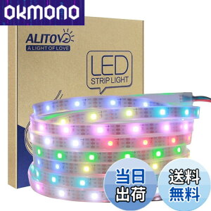 �y���������zALITOVE LED�e�[�v���C�g �C���~�l�[�V���� LED���C�g WS2812B �A�h���X�\ 5050 RGB SMD 5 m 150�s�N�Z�����F �h��IP67�z���C�gPCB DC5V