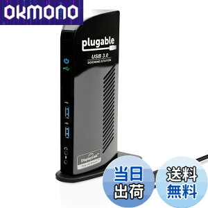 �y���������zPlugable USB3.0 / USB-C �p�h�b�L���O�X�e�[�V���� �c�u�� Windows ����� Mac �p - �f���A�����j�^�[ HDMI DVI VGA �|�[�g �M�K�r�b�g �C�[�T�l�b�g USB3.0 �|�[�gx2 USB 2.0 �|�[�gx4 �������o��