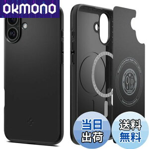 【送料無料】Spigen 【創業18年の技術力】iPhone 16 ケース MagSafe対応 耐衝撃 薄型 軽量 マット 米軍MIL規格 シン・フィット・マグフィット ACS08186 (ブラック)