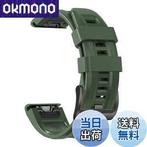 �y���������z[YOCAHU] QuickFit 22 mm �o���h �����p for GARMIN(�K�[�~��) Fenix 7 Pro Solar/Approach S70 47 mm/Forerunner 965 �Ή� �X�g���b�v �V���R�� �x���g �_�炩�� �h���� �K�[�~�� �p �����o���h (Army green)