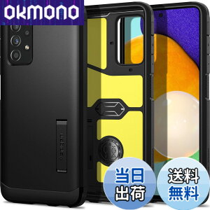 �y���������zSpigen Galaxy A52 5G �P�[�X SC-53B �ϏՌ� �ČRMIL�K�i �O�w�\�� �X�^���h�t�� �X�}�z�X�^���h TPU�o���p�[ �J�����ی� �h�o �w��h�~ ���h�~ �Ռ� �z�� �^�t�E�A�[�}�[ ACS02319 (�u���b�N