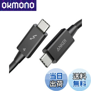 �y���������zAnker USB-C & USB-C Thunderbolt 4 100W �P�[�u�� 0.7m �u���b�N 100W�o�� 8K�Ή� 40 Gbps �����f�[�^�]�� iPhone 16 / 15 MacBook Air Pro iPad Pro/Air ���Ή�