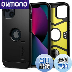 �y���������zSpigen iPhone13Mini�P�[�X �ϏՌ� �ŋ� �ČRMIL�K�i�擾 3�w�\�� �L�b�N�X�^���h �t�� �J�����ی� ���h�~ �Ռ��z�� ���C�����X�[�d �^�t�E�A�[�}�[ ACS03331 (�u���b�N)