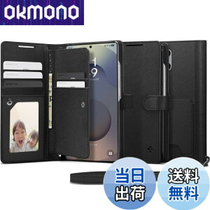 �y���������zSpigen Galaxy S25 Ultra �P�[�X �蒠�^ �ϏՌ� �ČRMIL�K�i�擾 ���X�g���b�v�t�� �J�[�h���[ �σL�Y �����v �Ռ��z�� �E�H���b�gS ACS09124 (�u���b�N)