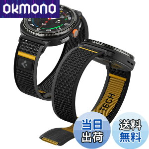�y���������zSpigen Galaxy Watch 8 �o���h 40/44/46mm�y�ȒP�ł������葕���z�X�g���b�v �t�@�u���b�N�f�� �ʋC�� �A�X���b�N�X�E�G�A AMP10111 (�A�N�e�B�u�E�u���b�N)