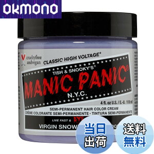 �y9��1���[9��15���܂�100�~�I�t�z�y���������zMANIC PANIC Cream Formula Semi-Permanent Hair Color - Virgin Snow - White Toner/Mixer �F�F���@�[�W���E�X�m�[�A�T�C�Y�F1�p�b�N