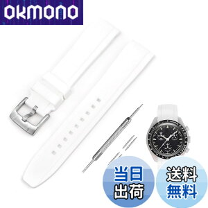 �y���������z[Jumpsunfun] 20mm ���v�o���h for Omega X Swatch Speedmaster MoonSwatch �I���K�ƃX�E�H�b�` �X�s�[�h�}�X�^�[ ���[���X�E�H�b�`�p �V���R���x���g �F�F�z���C�g