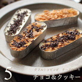 チョコクッキー チーズケーキ 5個 （カマンベールチーズケーキ・5個、トッピング・5個）濃厚 チョコ&クッキー スイーツ ギフト アイスケーキ ダブルトッピング 母の日 父の日