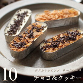 チョコクッキー チーズケーキ 10個 （カマンベールチーズケーキ・10個、トッピング・5個）濃厚 チョコ&クッキー スイーツ ギフト ダブルトッピング アイスケーキ 内祝い 出産 結婚 お祝い お返し お礼 誕生日 ラッピング 母の日 父の日