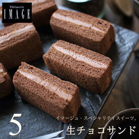 パティスリー イマージュ 生チョコサンド 5個入り 送料込 スイーツ ギフト チョコレートケーキ チョコサンド プレゼント お菓子 送料無料 のし 出産 結婚 内祝い お祝い お返し お礼 誕生日 母の日 父の日 広島