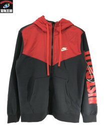 NIKE AS M NSW HBR+ HOODIE FZ FLC パーカー 赤 SIZE L　ナイキ【中古】