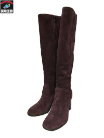 coach/靴/Women's Tall Purple Suede Leather Boots(23.5)【中古】