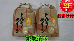 【令和7年産 新米】山形県ミルキークイーン☆白米10kg特別栽培米(5kg×2袋)送料無料※北海道、沖縄は発送見合わせております。