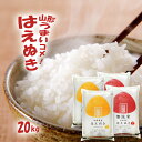 令和7年産 山形県産 はえぬき 無洗米/白米/玄米 20kg 送料無料 20キロ おこめ コメ 【沖縄は別途送料追加】