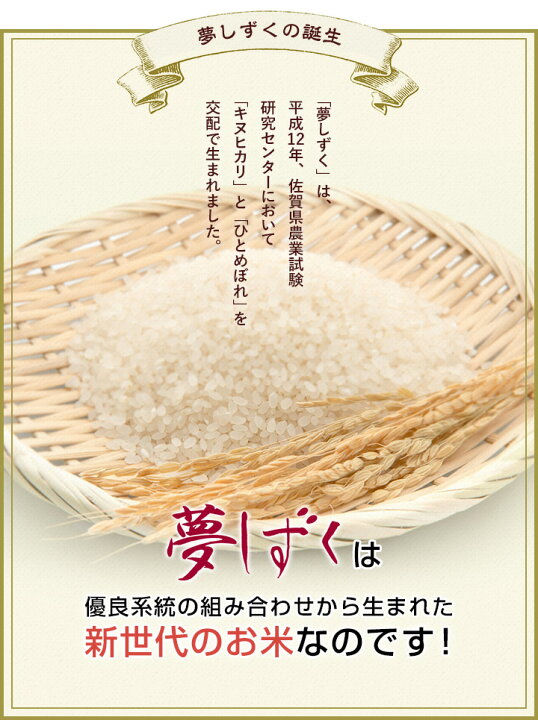 楽天市場 期間中ポイント５倍 新米 4年産 佐賀県産 若木 夢しずく 10kg 5kg 2袋 米 佐賀県 ブランド米 産地限定 送料無料 お米のひぜん屋