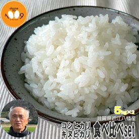 米 食べ比べ 白米 10kg (5kg×2) 滋賀県近江八幡産 コシヒカリ キヌヒカリ 令和5年産 内野営農組合 環境こだわり農産物 送料無料