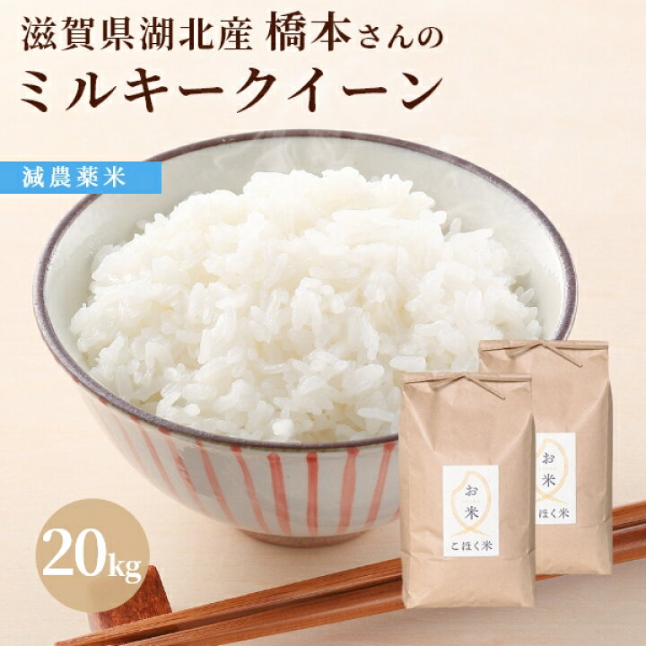 楽天市場】令和4年 滋賀県湖北産橋本さんのミルキークイーン 20kg【減  