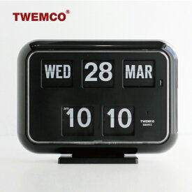 【ポイント最大46倍】【動画あり】TWEMCO[トゥエンコ]デジタルカレンダークロック QD-35 ブラック[置時計 壁掛け時計 パタパタカレンダー レトロ インテリア オフィス 店舗 リビング ダイニング]☆