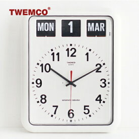 【動画あり】TWEMCO[トゥエンコ]オートマティック カレンダー クオーツクロック BQ-12A ホワイト[壁掛け時計 パタパタカレンダー アナログ時計 レトロ インテリア オフィス 店舗 リビング ダイニング]☆