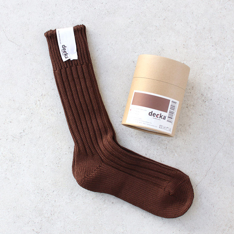 decka quality socks[デカクォリティソックス]CASED HEAVY WEIGHT PLAIN SOCKS ブラウン