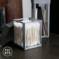 【100円クーポン配布中】PUEBCO[プエブコ]GLASS BOX WITH RECYCLE STEEL LID【Cotton Swab】[グラスボッ…
