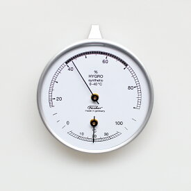 Fischer[フィッシャー]123T Synthetic Hygrometer With Thermometer(温湿度計)[温度計 湿度計 アナログ サーモメーター ハイグロメーター 壁掛け ステンレス インテリア おしゃれ ドイツ製]☆