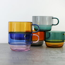 【スーパーセール ポイント最大46倍】amabro[アマブロ]TWO TONE STACKING MUG[マグカップ スタッキング 食器 耐熱ガラス 200ml バイカラー ツートーン]☆