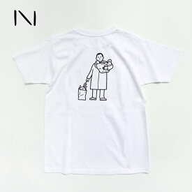 Noritake[ノリタケ]T-SHIRT(ERRAND)[Tシャツ 半袖 クルーネック 白 バッグプリント ユニセックス イラストレーター]☆
